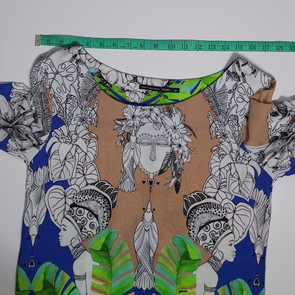 Brazilian Designer. Statement Shift Dress w Sleeve Slits Size Medium - Picture 9 of 10